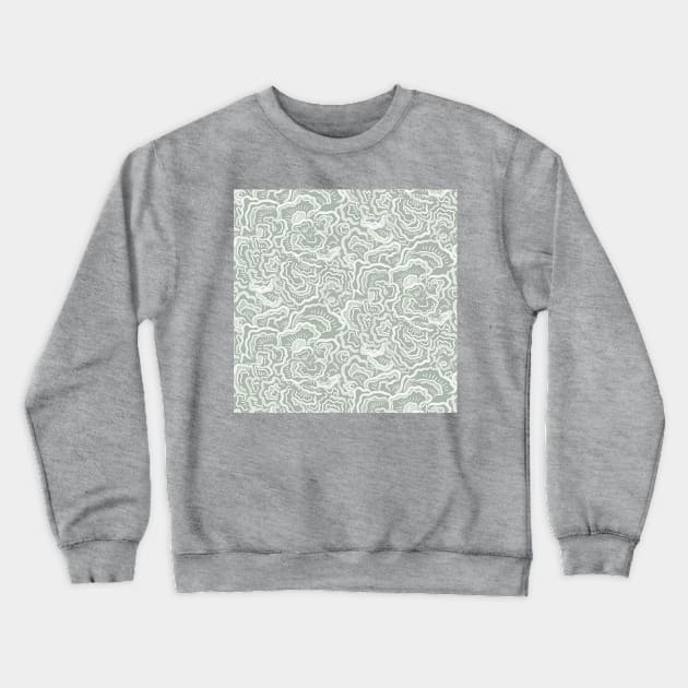 Sage Mushroom Texture Crewneck Sweatshirt by Carolina Díaz